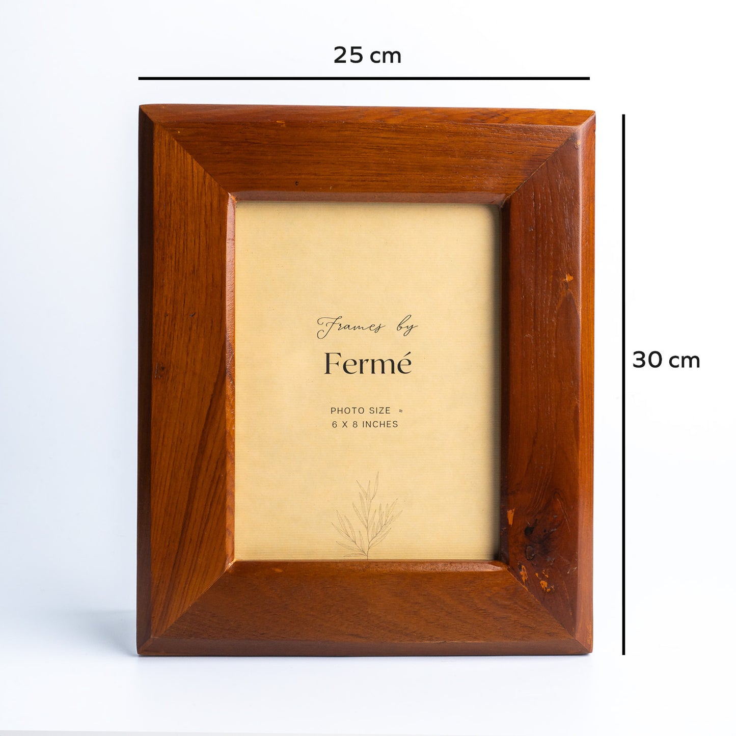 Ferme Upcycled Classic Natural Teak Wood Photo Frame FPF110 - 6x8 inches