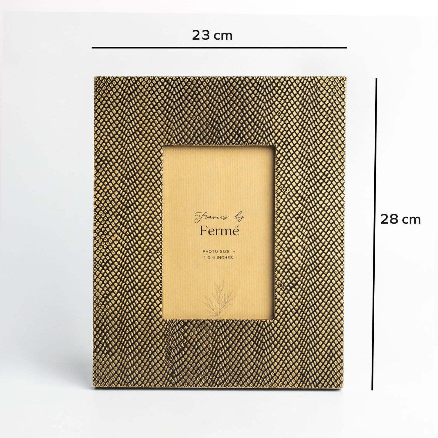 Ferme Premium Brass Metal Photo Frame FPF152 - 4x6 inches