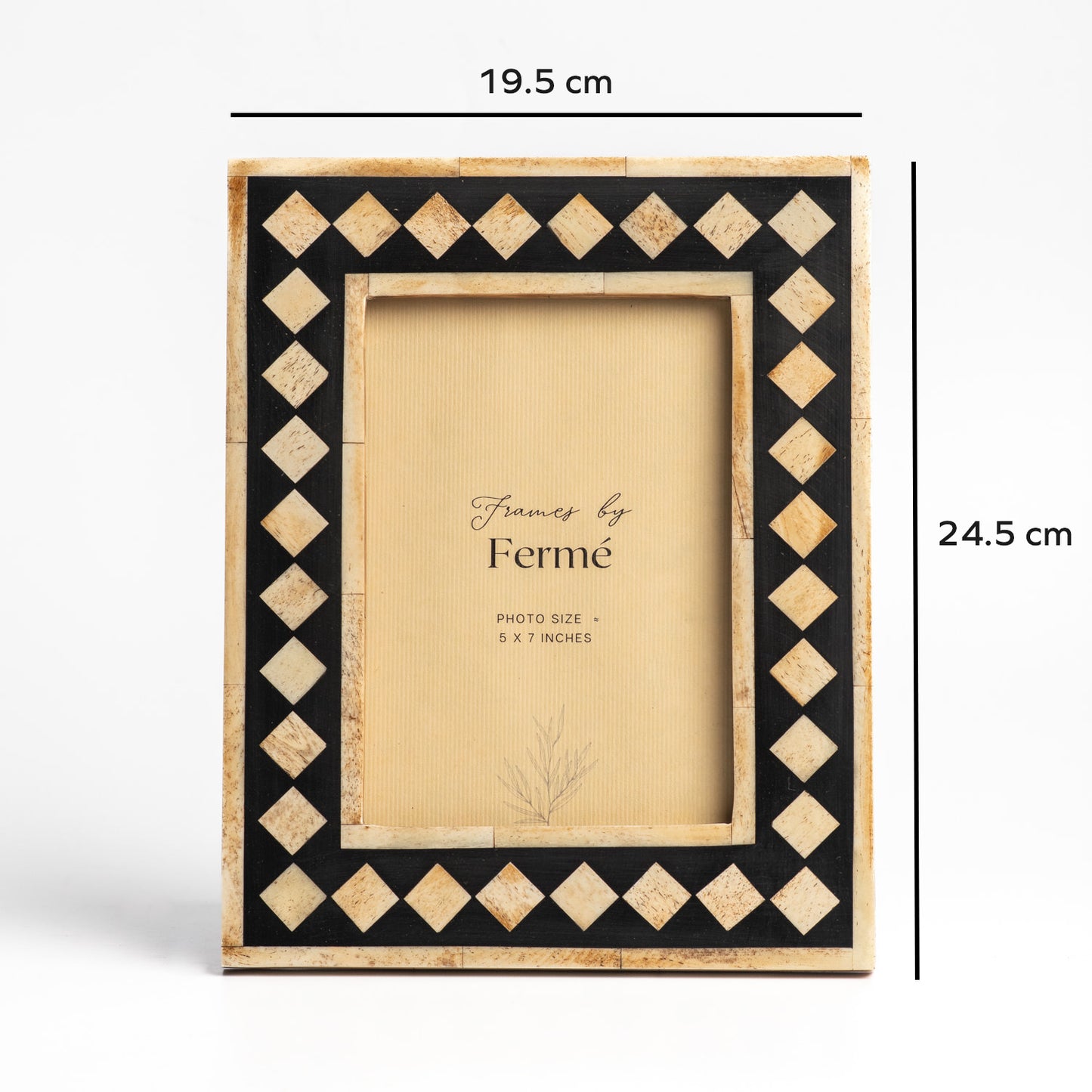 Ferme Wooden Bone Inlay Work Premium Photo Frame FPF104- 5x7 inches