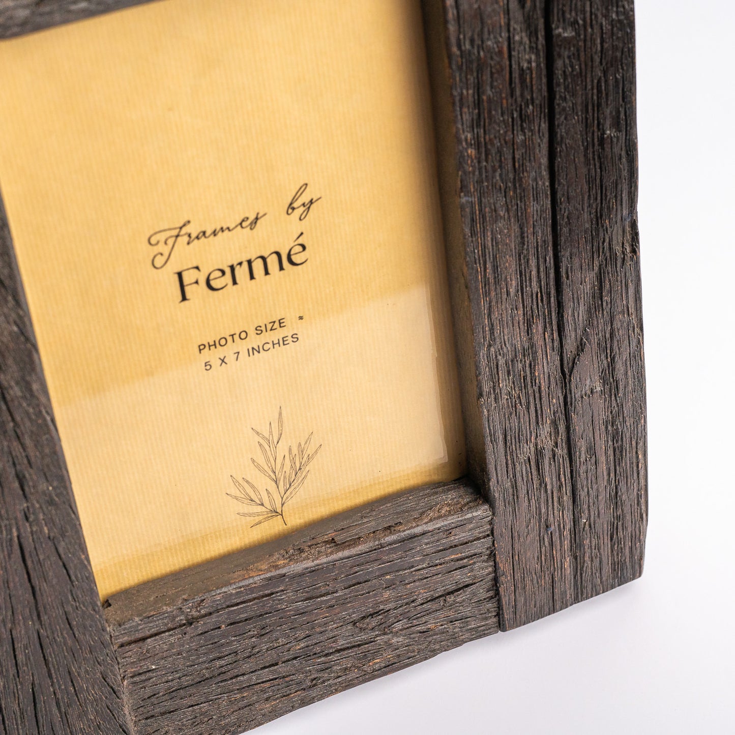 Ferme Upcycled Natural Wood Rustic Vintage Photo Frame Black FPF075- 5x7 inches