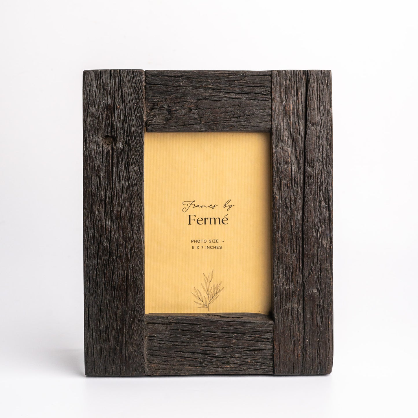 Ferme Upcycled Natural Wood Rustic Vintage Photo Frame Black FPF075- 5x7 inches