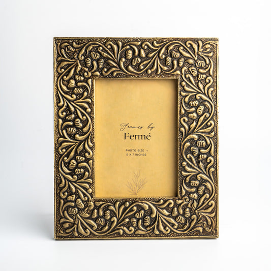 Ferme Metal Photo Frame Golden Brass FPF148 - 5x7 inches
