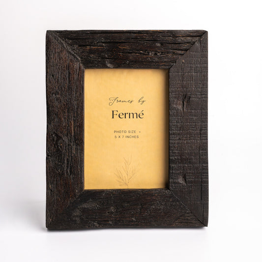 Ferme Upcycled Natural Wood Vintage Rustic Photo Frame Dark Brown FPF077 - 5x7 inches