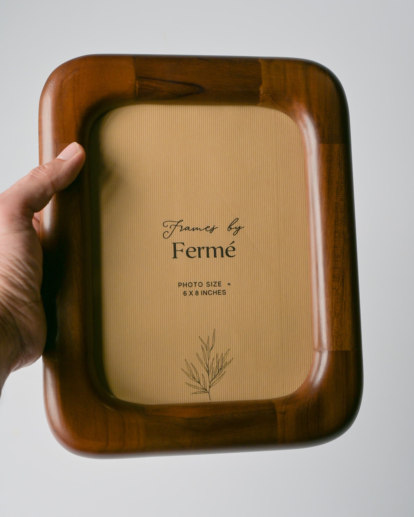 Ferme Classic Natural Wood Curved Photo Frame FPF154 - 6x8 inches