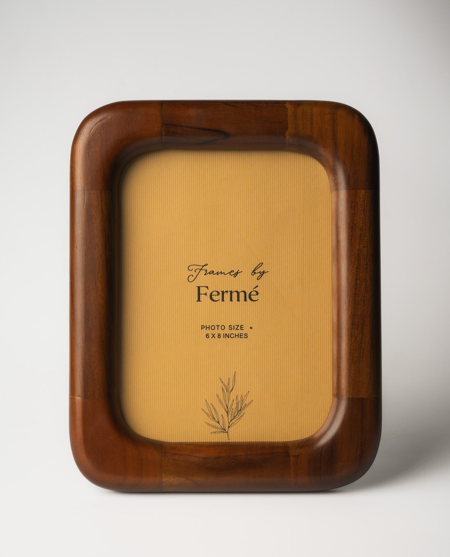 Ferme Classic Natural Wood Curved Photo Frame FPF154 - 6x8 inches