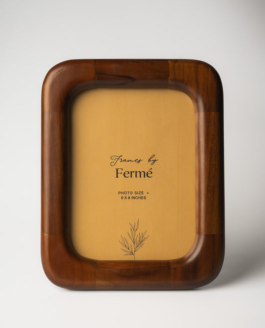 Ferme Classic Natural Wood Curved Photo Frame FPF154 - 6x8 inches