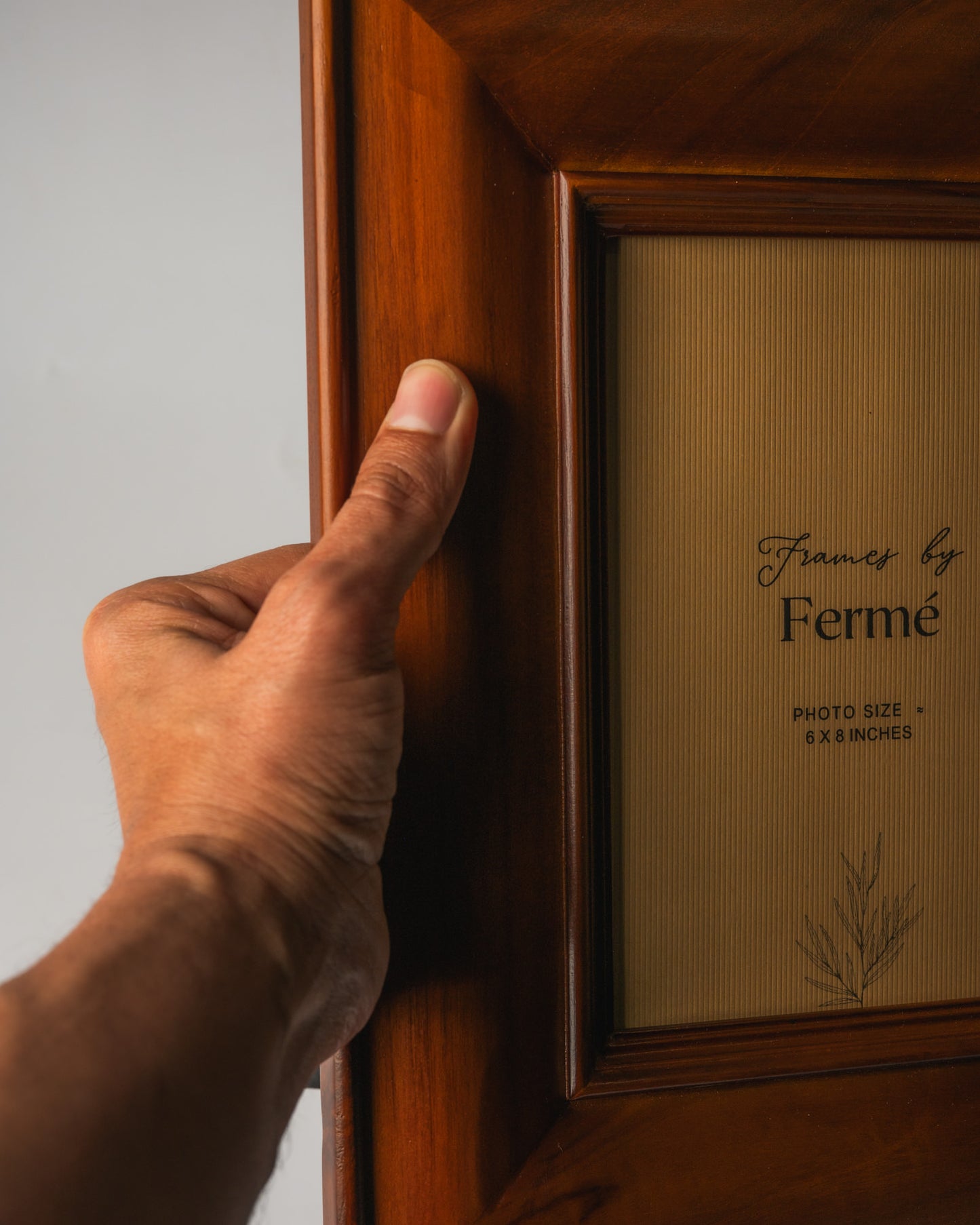 Ferme Classic Natural Teakwood Royal Photo Frame FPF155 - 6x8 inches