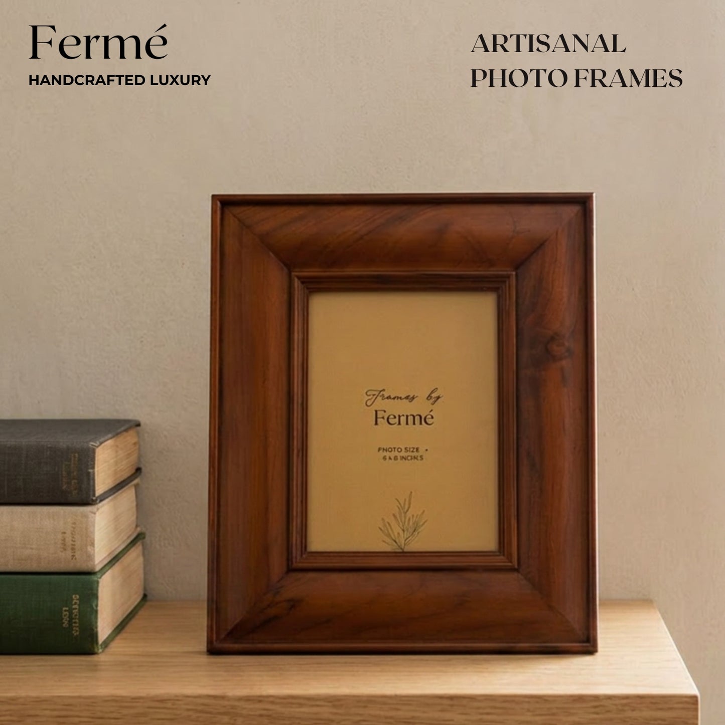 Ferme Classic Natural Teakwood Royal Photo Frame FPF155 - 6x8 inches