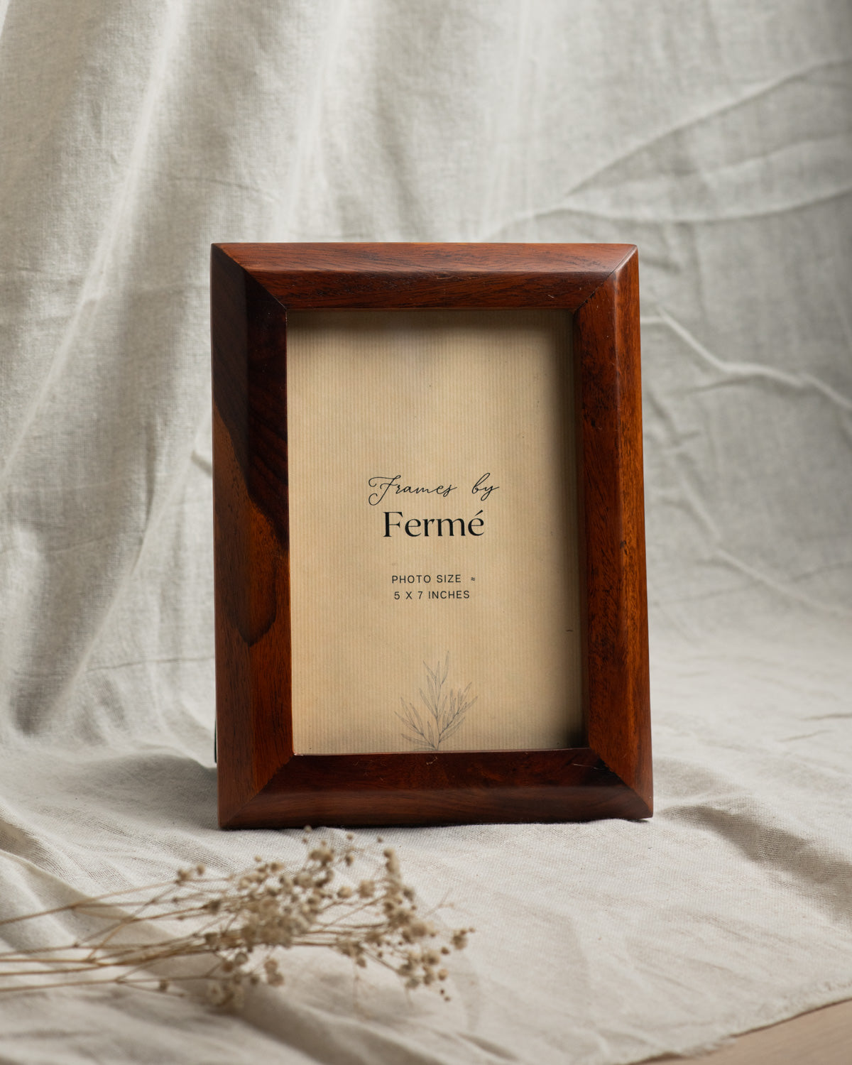 Ferme Classic Minimal Natural Wood Photo Frame Brown FPF099 - 5x7 inches