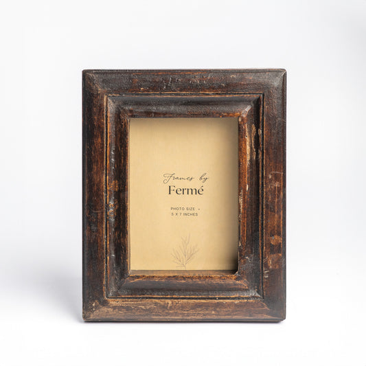 Ferme Vintage Wooden Rustic Photo Frame Dark Brown FPF066 - 5x7 inches